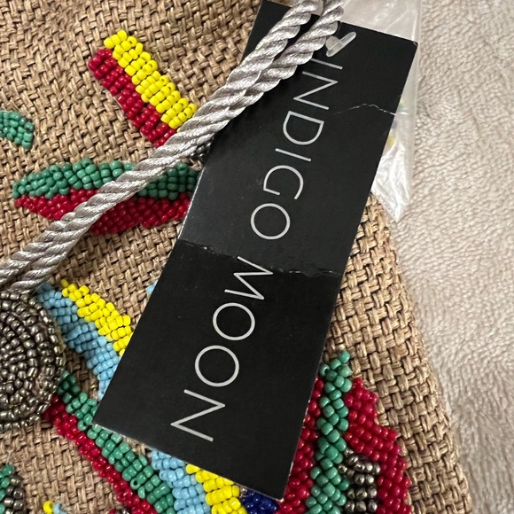 Indigo Moon Colorful Beaded and Jute Like Drawstring Crossbody - Picture 9 of 14